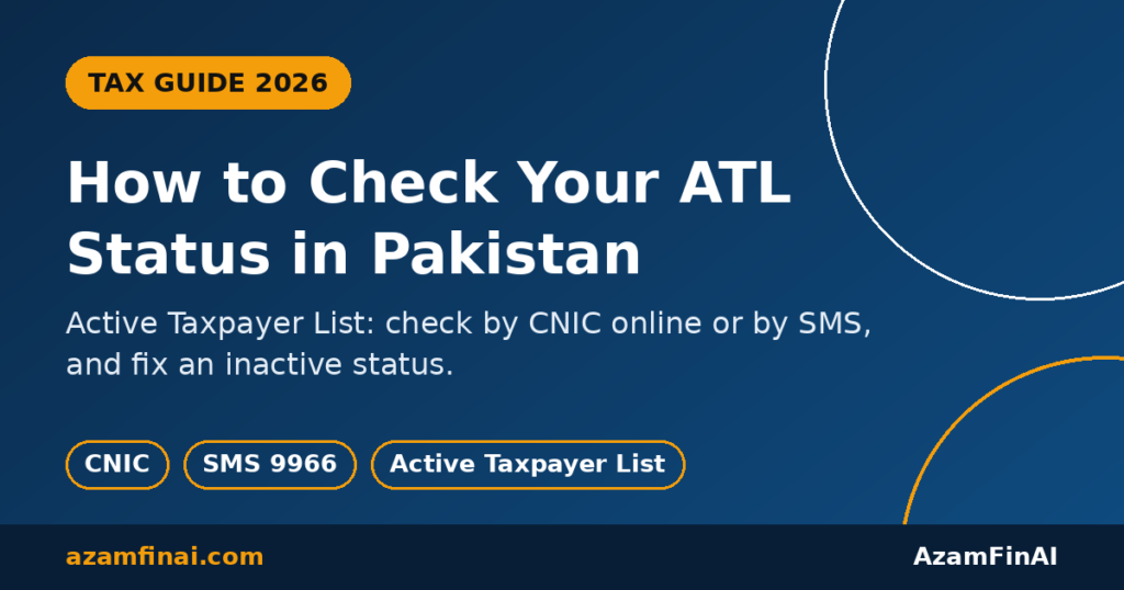 How to check your ATL status in Pakistan by CNIC online or SMS 9966