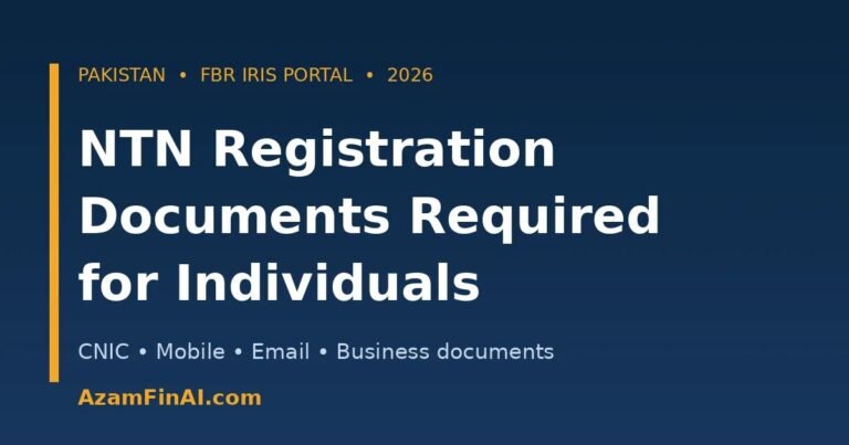 NTN registration documents required for individuals in Pakistan